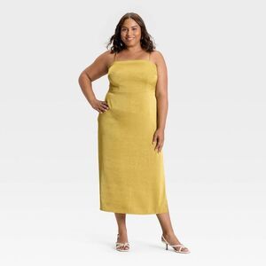 a new day Strapless Yellow Dress